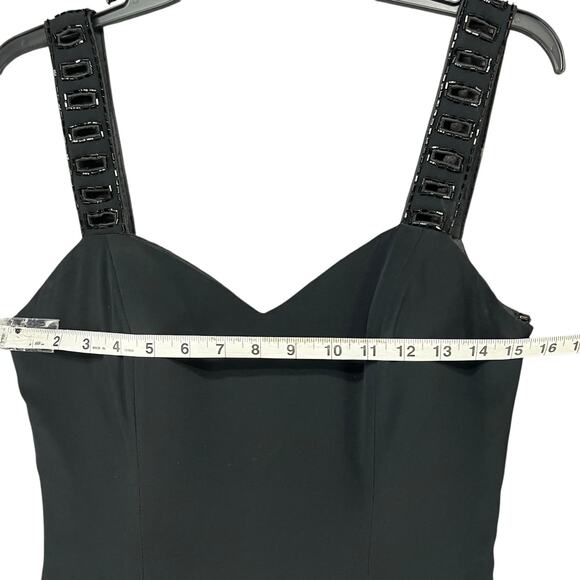 Lillie Rubin Maxi Dress Womens 8 Black Embroidered Beaded Evening Gown Formal - Picture 7 of 14